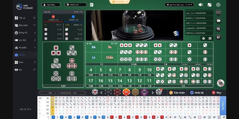 Trong cách chơi tài xỉu có nhiều các mức cược